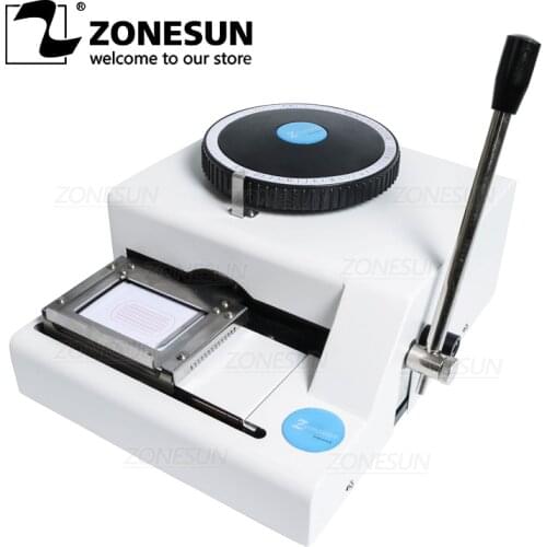 ZONESUN Guarantee 100% New 52 PET Tag Embosser Manual Dog Tag Embosser Machine Steel Embossed Machine 52 Characters