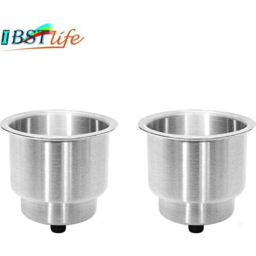 2PCS Stainless Steel 304 Satin polish Cup Holder Brushed For Marine Boat RV Camper Truck