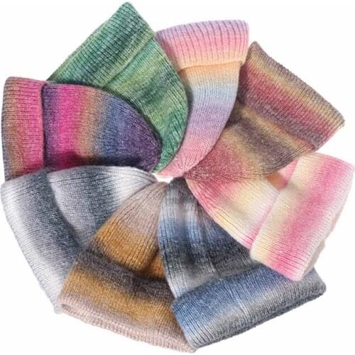 2021 Fashion Tie Dye Knitted Hat Winter Wool Skullies Beanies For Women Men Casual Hip Hop Caps