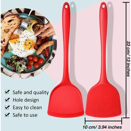 3 Pcs Silicone Wok Spatulas Turner Spatulas Egg Cookie Spatulas Heat Resistant for Nonstick Cookware Cooking Baking