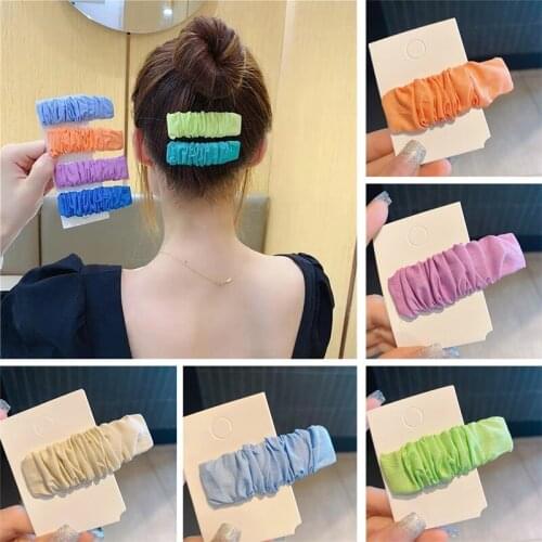 Length 7cm Headband Fabric Lovely Sweet Wind Simple Pleated Hair accessories Solid Womens Accessories Hair band