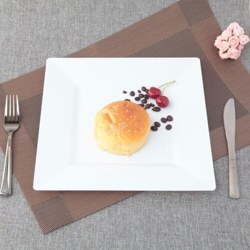 6 disposable Western food disposable plates white square European dishes fruit salad dim sum parties kitchen tools