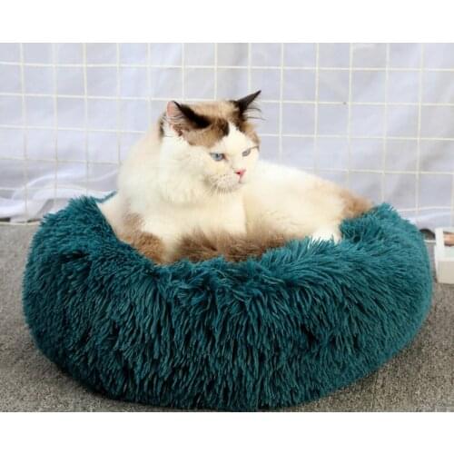60cm Soft pet mat Plushed cat bed pad Stuffed sleep bed for pets Lovely round sleep cushion for dogs
