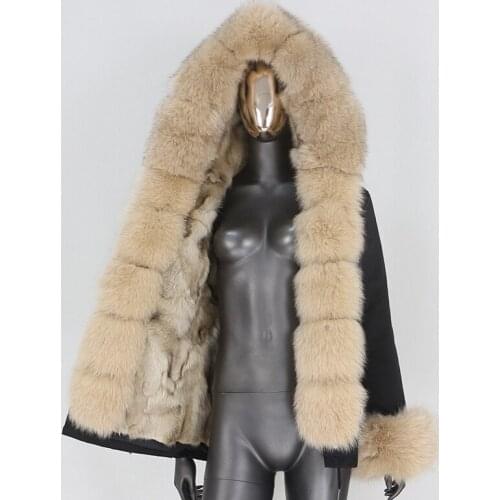 BLUENESSFAIR 2020 Waterproof Parka Real Fox Fur Liner Coat Winter Jacket Women Natural Raccoon Fox Fur Collar Hood Detachable