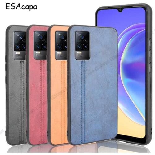 PU Leather Suture Phone Case For Vivo V21E V20 SE V19 V17 Pro NEO Soft Silicone Frame Shockproof Cover For Vivo S9 S6 S5 S1 Pro