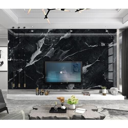 Black Marble Wallpaper for TV Background Photo Contact Wall Paper HD Printed Abstract Murals Paper Wall Decor Home Improvement
