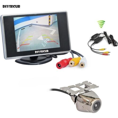 DIYSECUR Wireless 3.5 inch TFT LCD Car Monitor Waterproof Rear View Camera Kit Reversing Camera Parking Assistance System