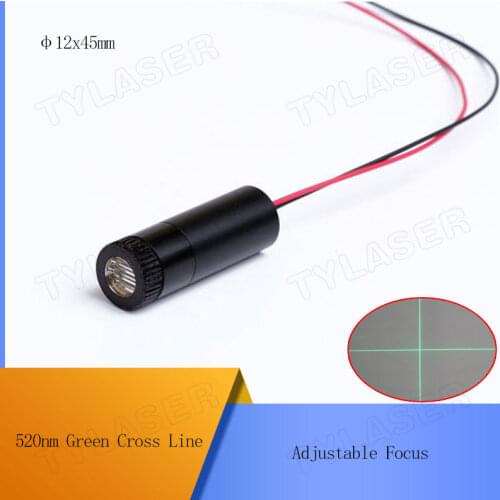 D12X45mm Focusable 520nm 5mw 10mw 20mw 30mw 50mw 80mw 135mw Cross Line Laser Module Adjustable Focus