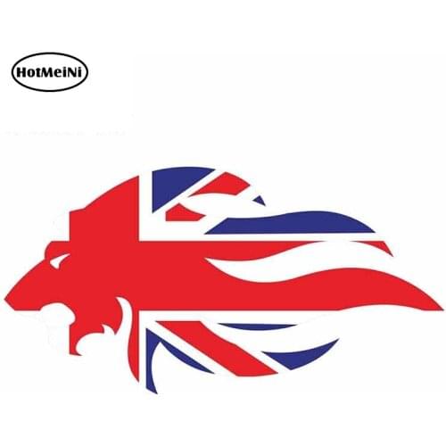 HotMeiNi 13cm x 6.7cm for Great Britain Union Jack Lion Cartoon Oem Car Stickers Vinyl Waterproof Bumper Trunk Truck Graphics