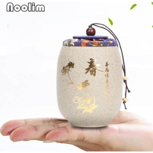 Ceramic Small Storage Tank with Cover Retro Creative Sealed Cans Kitchen Spice Jar Purple Clay Tea Caddy Portable Canister