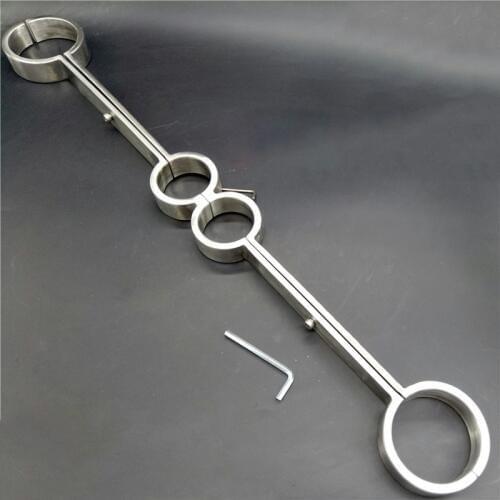 Metal bondage restraints hand ankle cuffs stainless steel spreader bar adult games slave bdsm toys handcuffs legcuffs sex tools