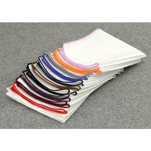 Fashion Men 's Cotton White Handkerchief Colorful Rim Pocket Square for Men Women Party Wedding Groom Suit Pocket Towel