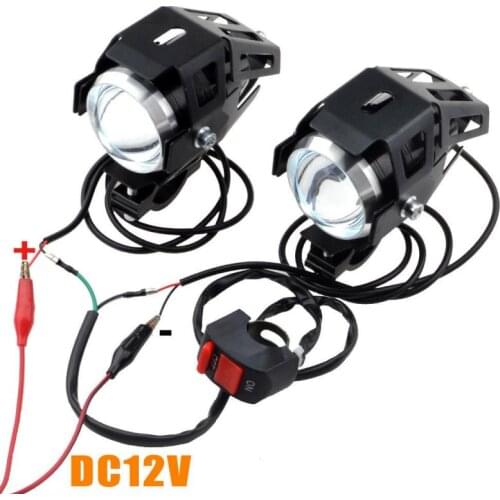 Motorcycle LED Headlights & Switch U5 Fog Driving ATV Car Running Light Spotlight Switch 125W Headlamp Motorcycle Accessories