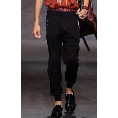 Sweatpants Mens Small Feet Bunch Leg Harem Pants Loose Large Size Spring and Autumn Casual Closure Red Cropped Sweatpants