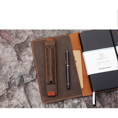 Personalized distressed leather cover case for 5 x 8.25 inch Panda Planner , full grain leather Panda Planner cover