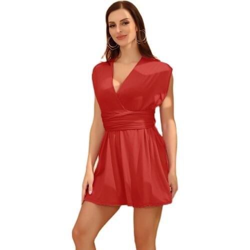Sexy Mini Dress Summer 2021 New Trendy Multi-Way Red Backless Graceful Lace Up Sexy Sweet Women Summer Mini Party Dress