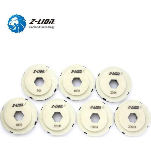 Z-LION 7PCS/Lot Snail Lock Diamond Edge Polishing Pad 5" 125mm Resin Diamond Abrasive Pad Polishing Wheel Granite Marble Tool