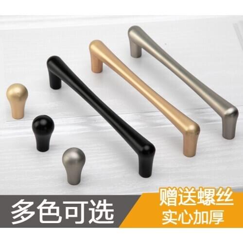 Luxury Kitchen Cabinet Door Handle American Style Zinc Alloy Black Wardrobe Drawer Gold Single Hole Pull Ring Furniture Handle