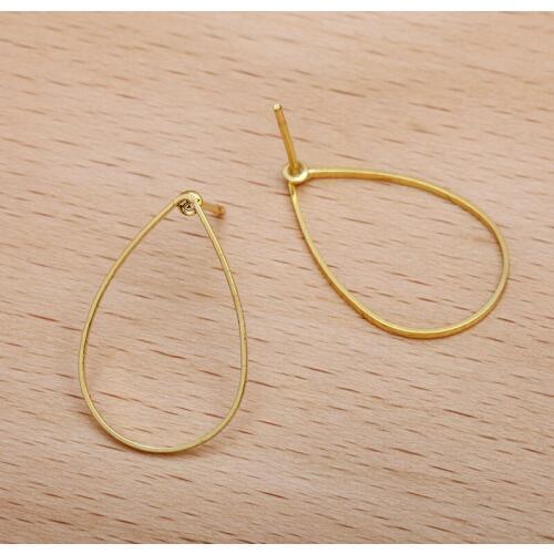 100pcs Blank Stud Earrings Post Bases Golden tone Open Back Drop Triangle Heart Geometric Earrings Settings DIY Findings
