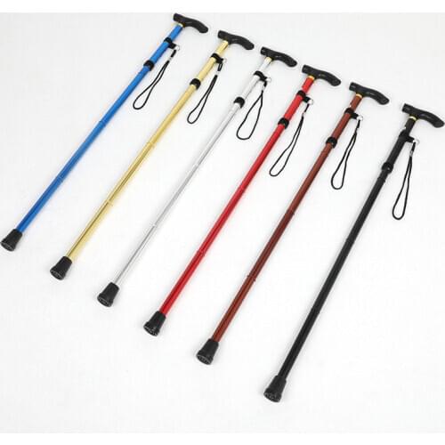 2021 Aluminum Alloy Mountaineering Folding Telescopic Ultra Light Four Stick Cross Country Walking Outdoor Walking Trekking Pole