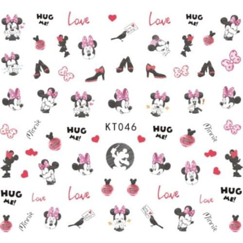 Disney Mickey & Minnie Childrens Cartoon Nail Stickers 3D Cute Cat Beautiful Girl Toys Decoration Decals Gift Party DIY Art