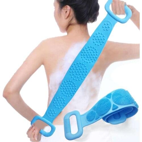 Magic Silicone Brush Soft Bath Towels Rubbing Back Mud Body Exfoliating Massage Shower Extended Scrubber Cleaning Skin Brushes