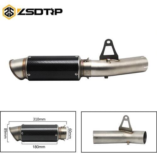 ZSDTRP Motorcycle Exhaust middle 61mm pipe for BMW S1000RR 2010-2014 Slip-on with exhaust