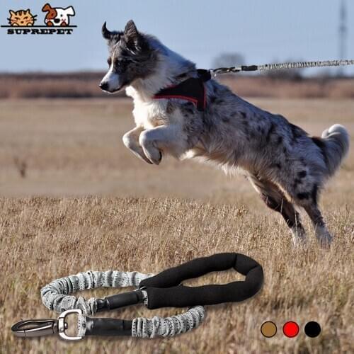 SUPREPET Pet Dog Highly Elastic Stretchable Dog Leash Adjustable Nylon Leash for Dog Retractable Dog Leash for Large Medium Dog