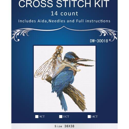 Top Quality popular lovely counted cross stitch kit blue bird fairy Nimue NIUM