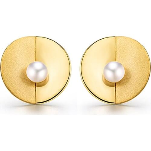 Pearl Silver Earrings Wedding Personality Simplicity 925 Sterling Silver Earrings Gold and Silver 925 Sterling Earrings Female