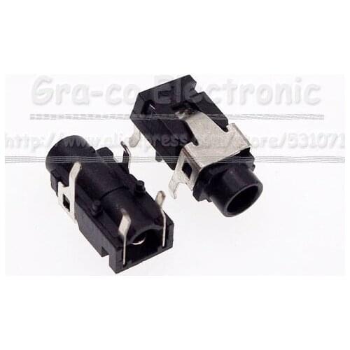 100pcs/lot 3.5MM headphone jack female socket PJ-321 4-pin DIP two fixed feet