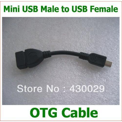 2000pcs Universal Mini USB OTG Cable USB Female to Mini USB Male 5 Pin Adapter Converter Wholesale DHL Free Shipping