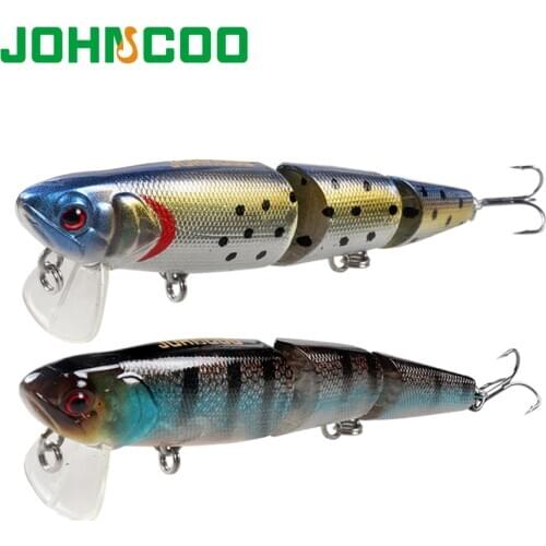 JOHNCOO 3 Segment Fishing Lure Minnow 98mm 11.5g Jointed Swimbaits Wobbler Minnow for Bass Pike Bait Lure
