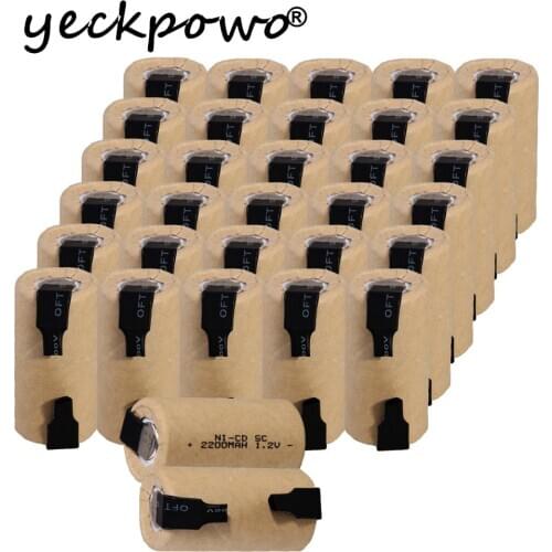 32 pcs SC 2200mah 1.2v battery NICD rechargeable batteries batterie for emergency light toy equipment power power tools