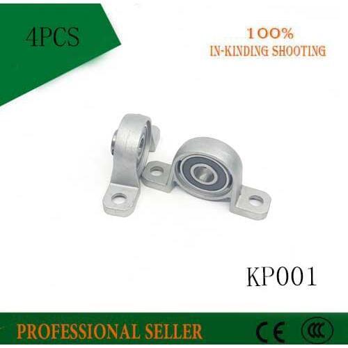 4pcs/lot 12mm caliber Zinc Alloy mounted bearings KP001 insert bearing pillow block bearing housing