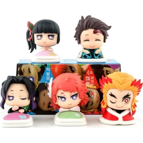 5pcs/set Popular Cosplay Demon Slayer Figure Kimetsu No Yaiba Nezuko Tanjirou Zenitsu Giyuu Inosuke PVC Action Figure
