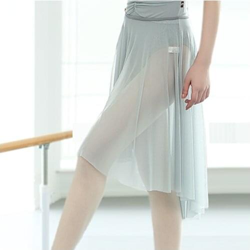 Ballet Skirt Adult Women Middle Mesh Skirt Dance Tulle Skirt Ballet Exercise Clothing Chiffon Skirts Black Stage Costume Women