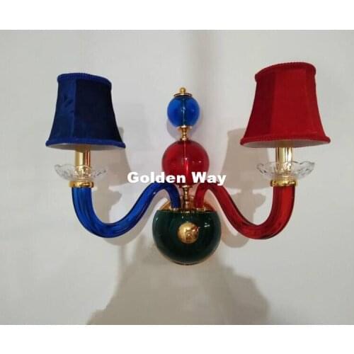 Free Shipping Modern Colorful Crystal Wall Lamp Bedroom Bedside Wall Lamp Candle E14 LED Crystal Wall Scones AC 100% Guaranteed