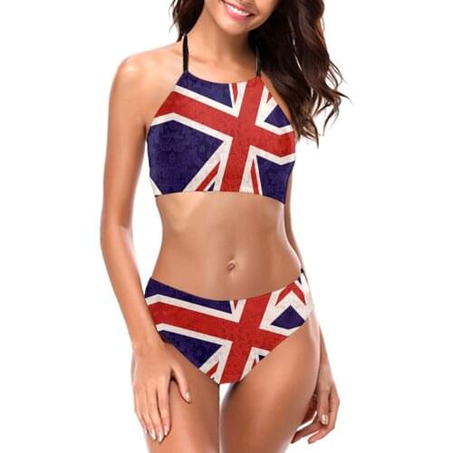 Bikinis Flying Union Jack sexy 2021 Women Swimsuit Low Waist womens top R333 Women Beach wear