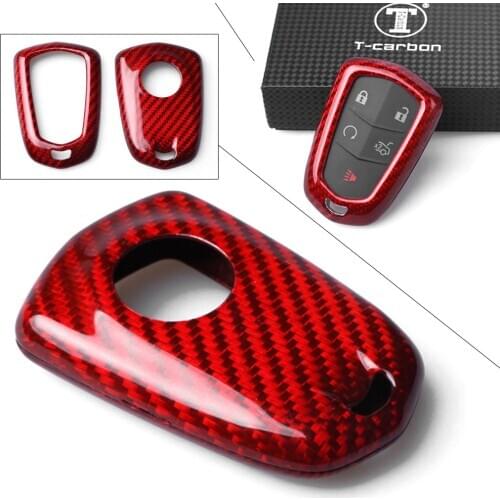Auto Car Remote Key Shell Cover Case Real Carbon Fiber For CADILLAC CTS ATS V
