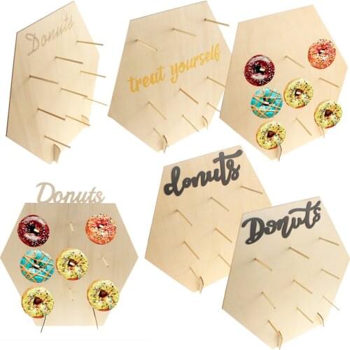 Wooden Donut Bracket Cake Shop Decoration Ornaments Home Birthday Party Baby Shower Decoration Festival Supplies