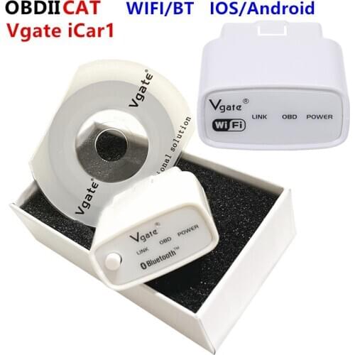 DHL 50 Pcs/lot OBD2 Vgate Icar1 obd2 ELM327 V2.1 car Diagnostic scanner BT/Wifi Diagnostic tool code Reader For IOS/Android
