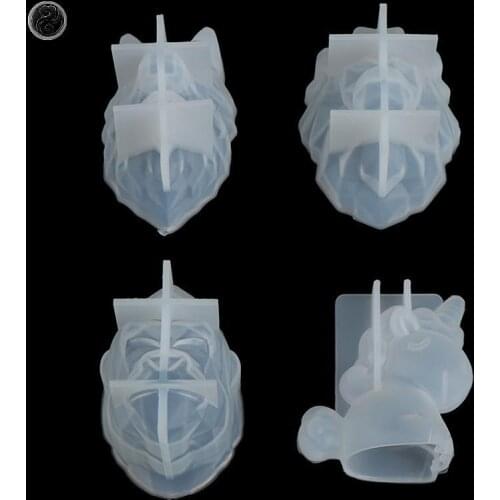 Home DIY Crystal Epoxy Resin Mold Four Small Animal Mold Ornaments Doll Resin Silicone Mold