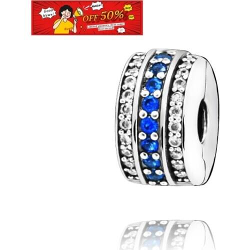 For Lady Gift Fit Original Pandora 925 Sterling Silver Beads Pave Round Charm Bracelets Women DIY Fashion Jewelry