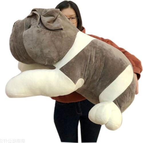 Fancytrader 37‘’ Cute Giant Stuffed Shar Pei Plush Toy Soft Ugly Dog Sharpei Doll Big Pug Dog Hugging Pillow Best Gift 95cm