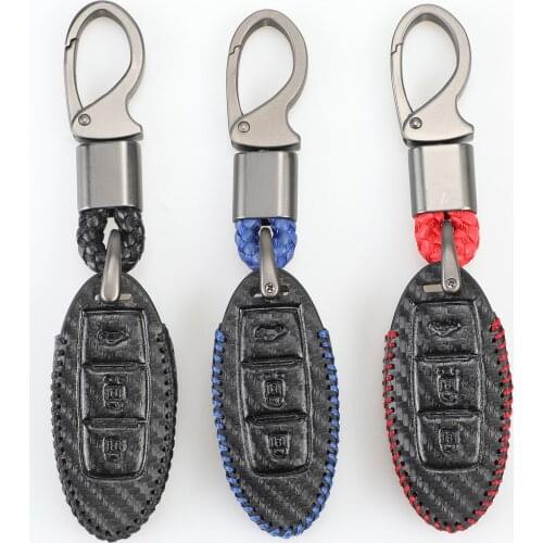 Kutery 3 Butttons Leather Car Remote Key Case Cover For Nissan Qashqai Skyline Juke Alissa X-trail Car-styLing