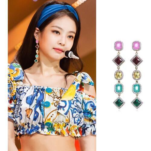 Kpop Seo Yea Ji IU Lee Ji Eun long crystal tassel Evening party sexy earrings women Luxury Dangle earrings Fashion Jewelry Gift