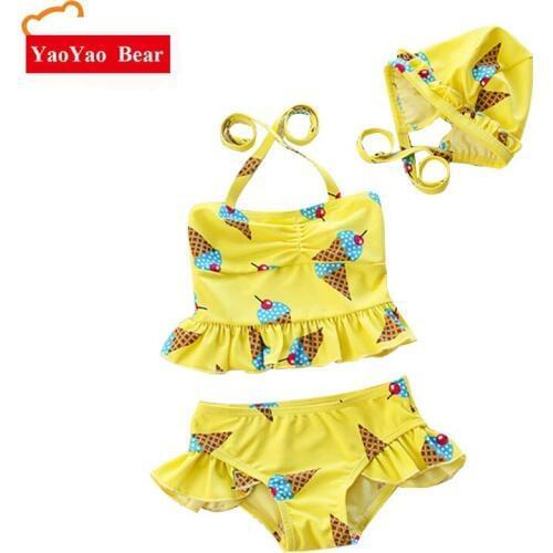 Swimwear Baby Girlswimsuits Girls 3 Pieces Kids Bikini Sets Fashion Summer Children Swimsuit Baby Girls 1-2Y CHILDRENS SWIMWEAR
