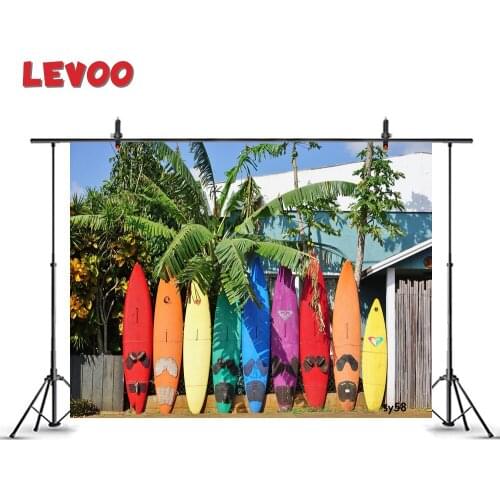 LEVOO Photography Background Colorful Surfboards Hawaii Summer Holiday Backdrops Photocall Photo Studio Photographic Props Vinyl