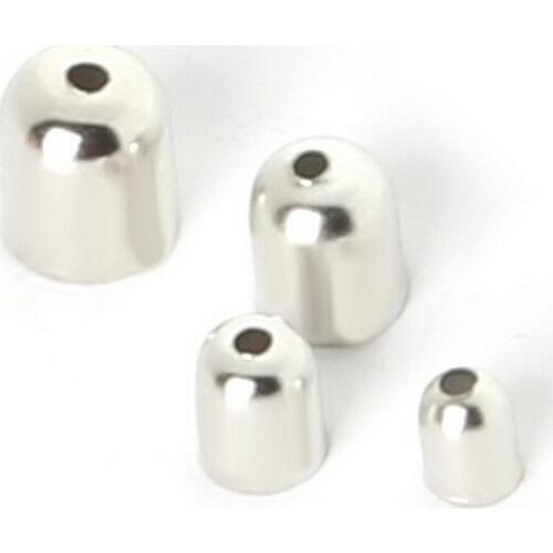 Hot- Rhodium Tone Blunt Necklace End Tip Bead Caps multi sizes to pick Jewelry Findings FKG046
